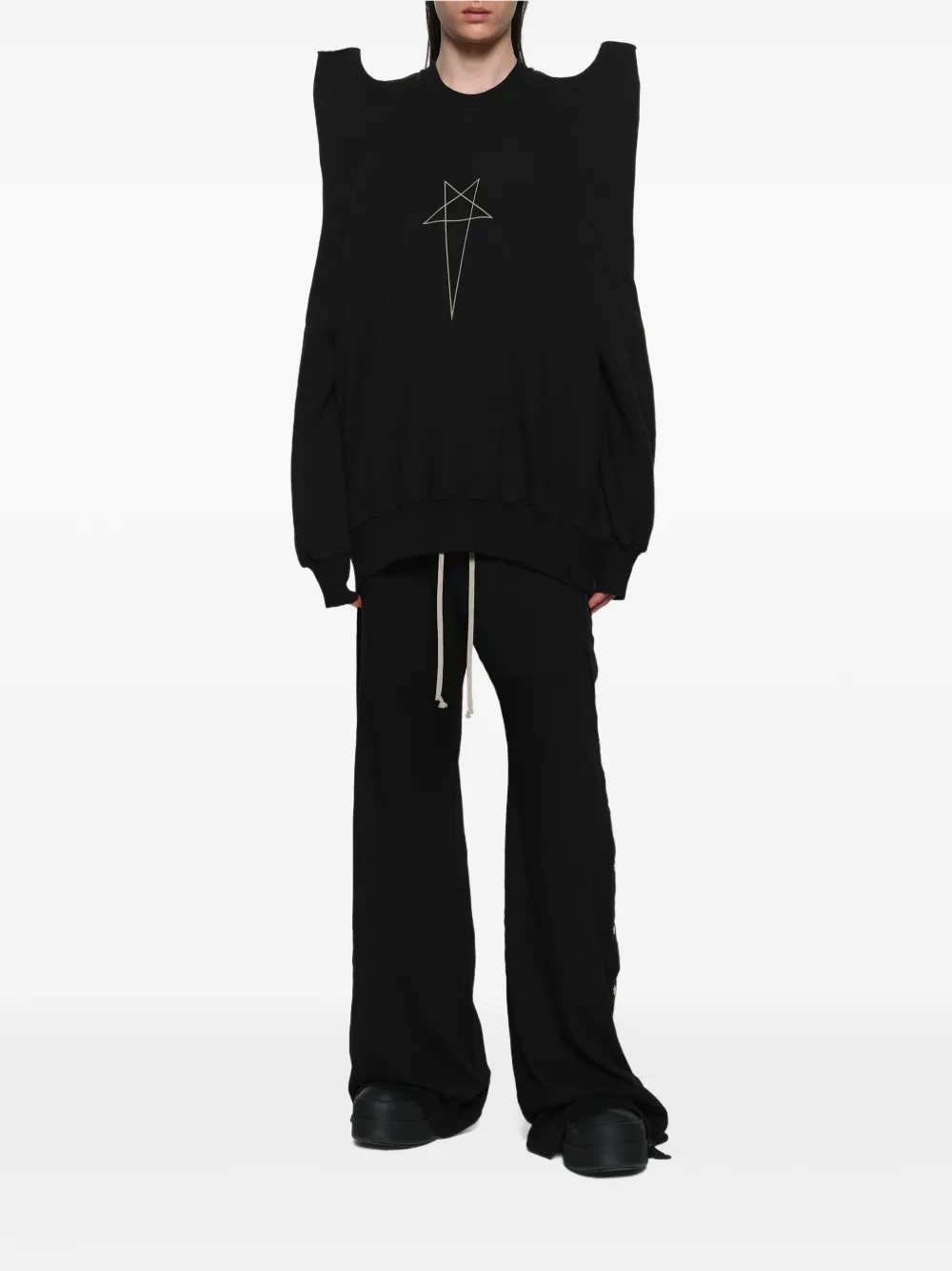 Rick Owens DRKSHDW Pentagram Tec trui Zwart