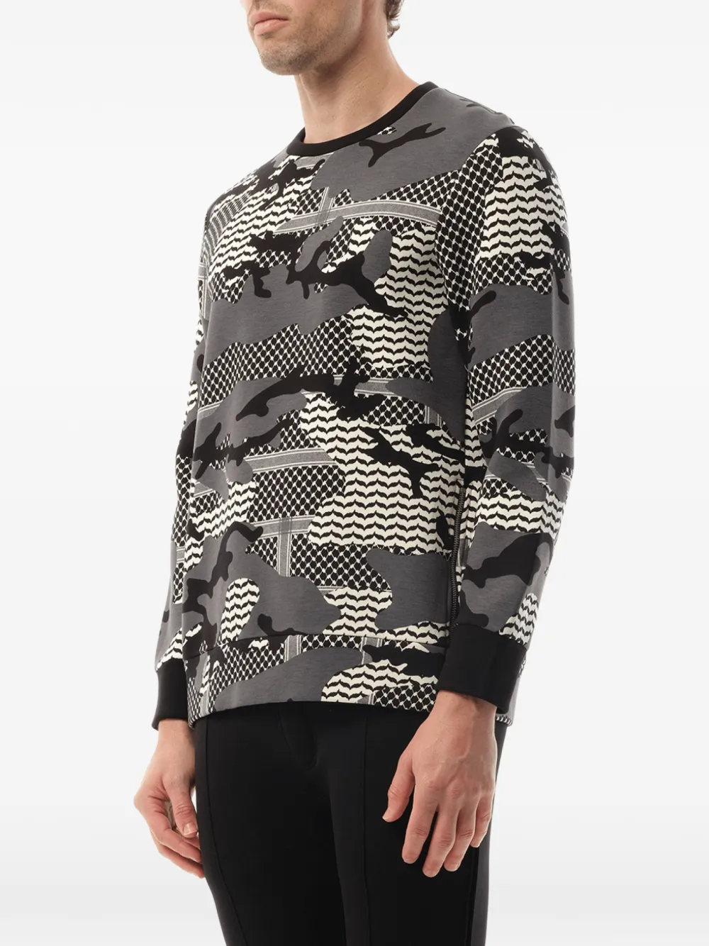 Neil Barrett Sweater met camouflageprint Grijs