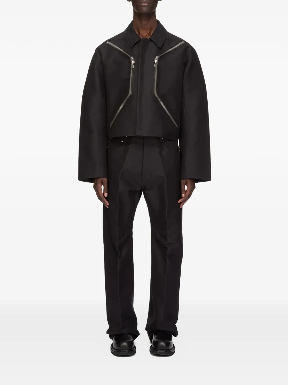 Rick Owens Heizer jack met rits Zwart
