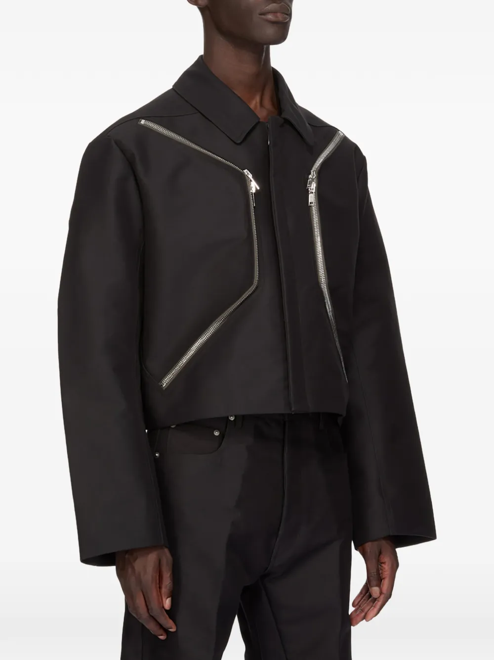 Rick Owens Heizer jack met rits Zwart