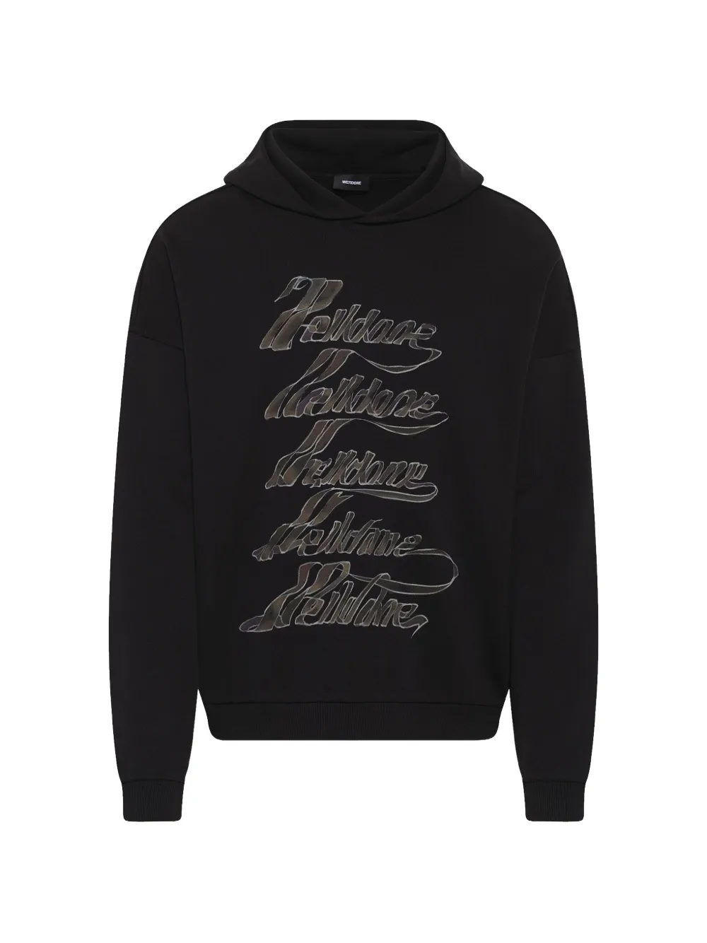 We11done ribbon-logo hoodie - Nero