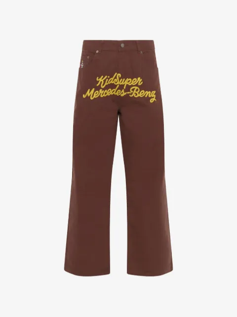 KidSuper x Mercedes Benz Wide-Leg-Hose mit Logo-Stickerei