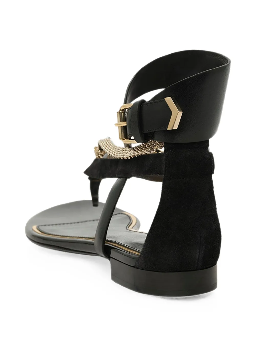 Lanvin chain-embellished buckle-fastening sandals Zwart