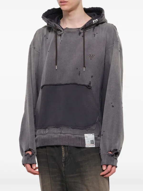 Maison MIHARA YASUHIRO サンフェイド ダメージ パーカー | ブラック