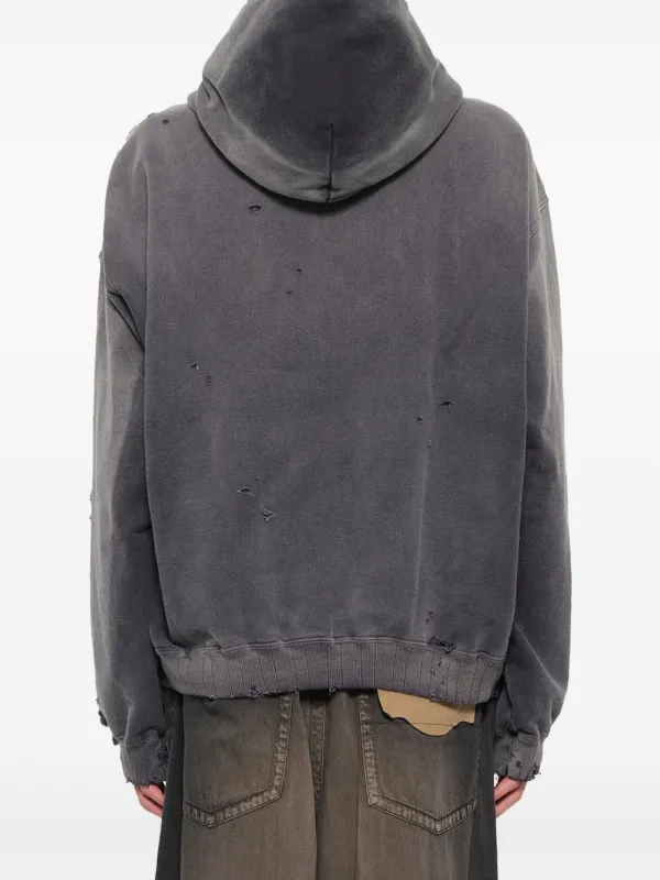 Maison MIHARA YASUHIRO サンフェイド ダメージ パーカー | ブラック