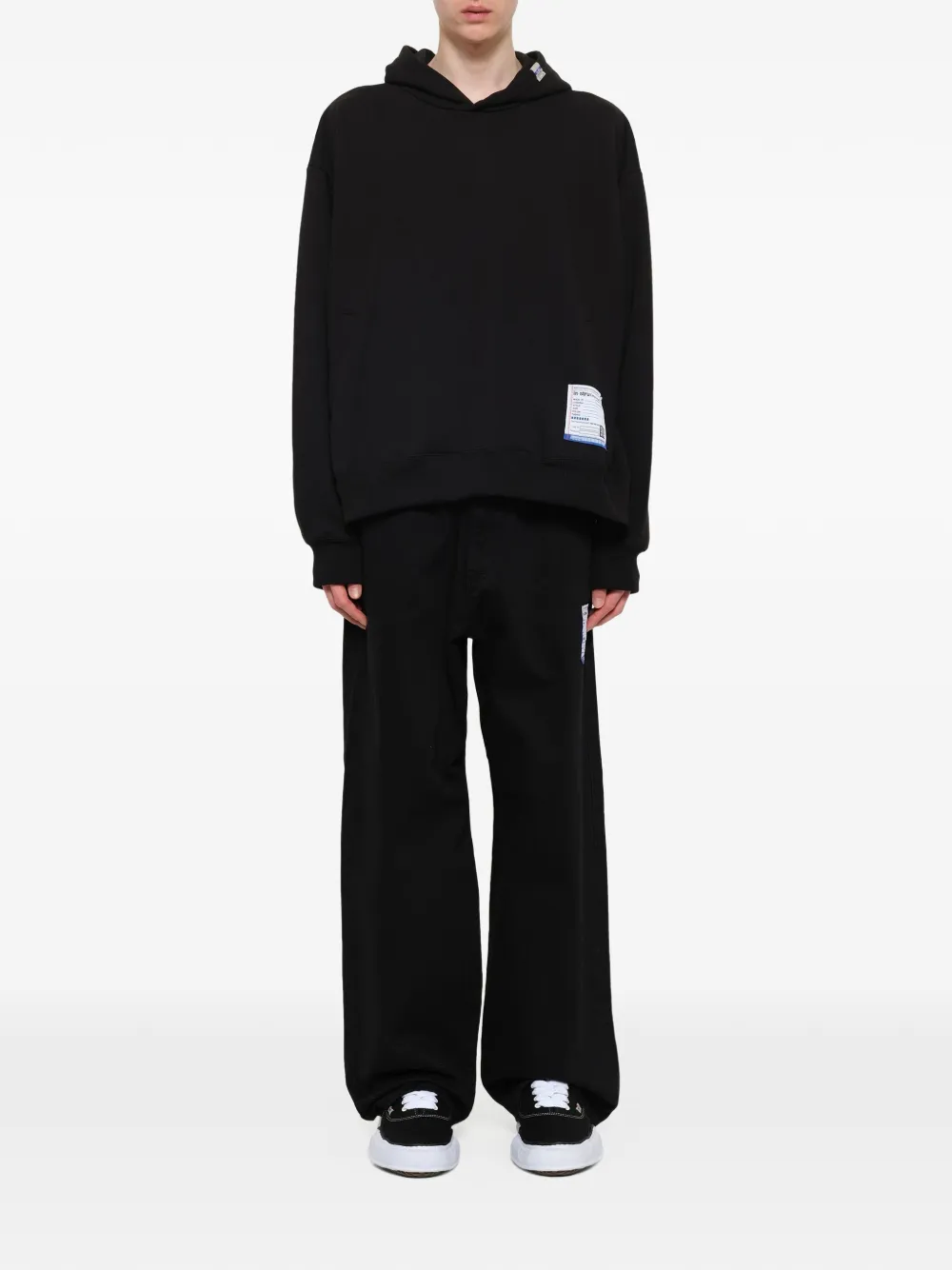 Maison MIHARA YASUHIRO Instrumental hoodie met logopatch Zwart