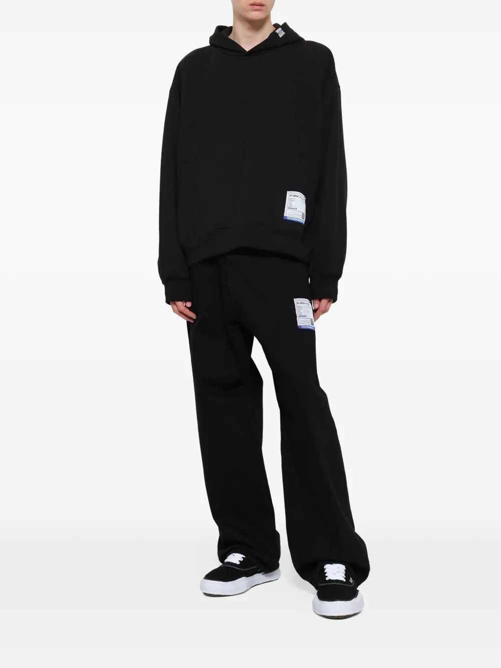 Maison MIHARA YASUHIRO Instrumental hoodie met logopatch Zwart