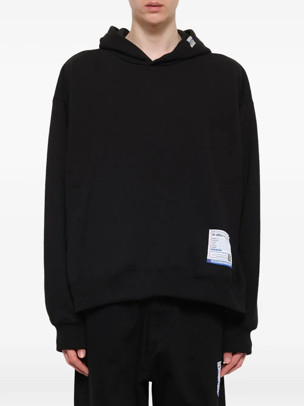 Maison MIHARA YASUHIRO Instrumental hoodie met logopatch Zwart
