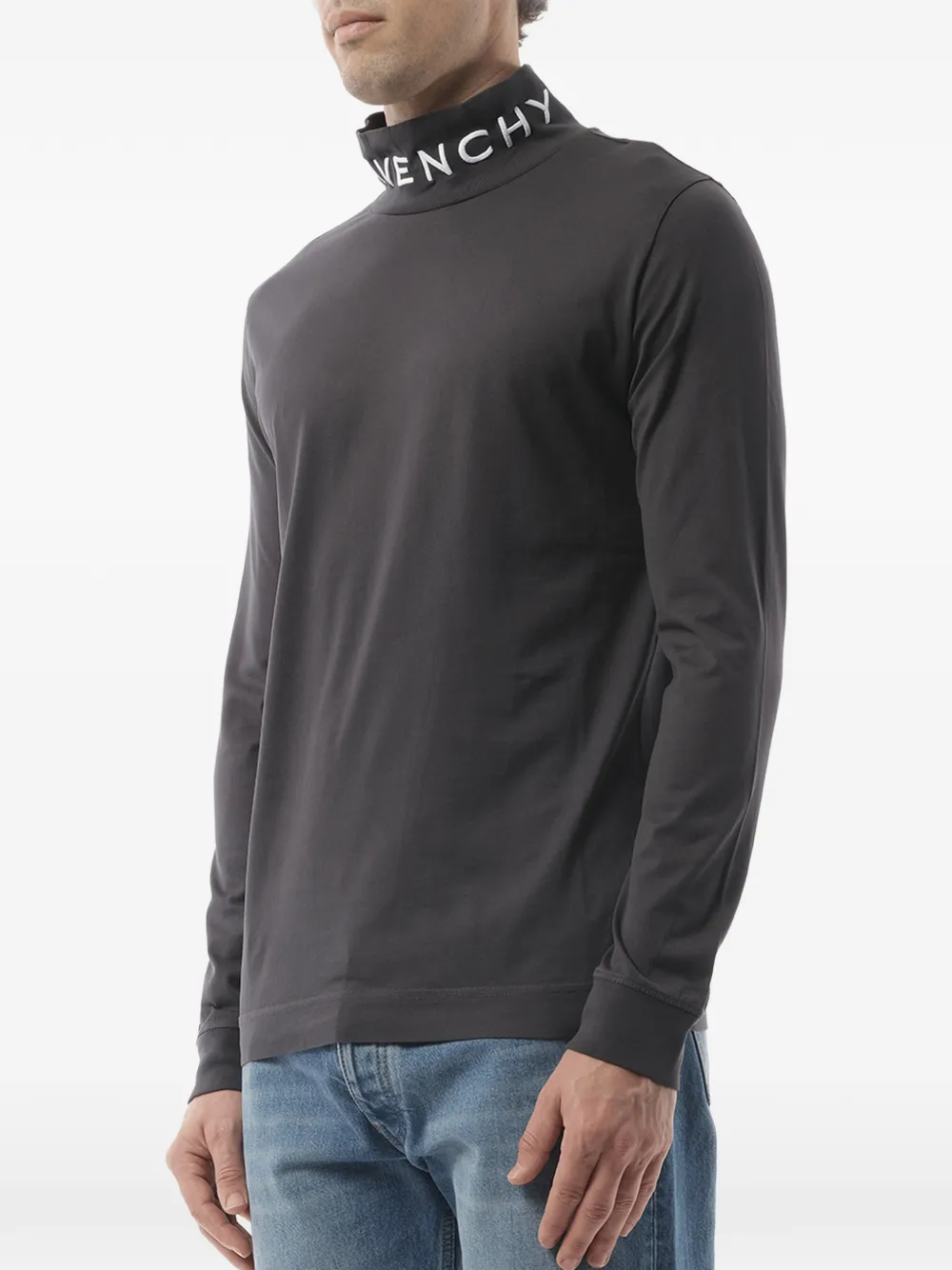 Givenchy T-shirt met geborduurd logo Grijs
