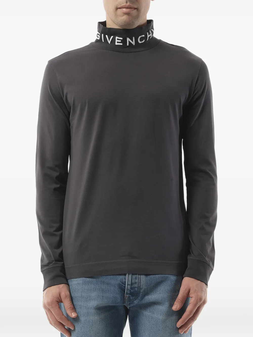 Givenchy T-shirt met geborduurd logo Grijs
