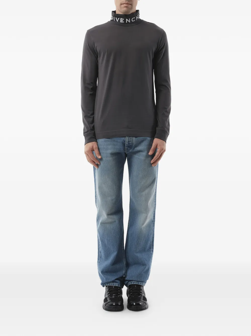 Givenchy T-shirt met geborduurd logo Grijs