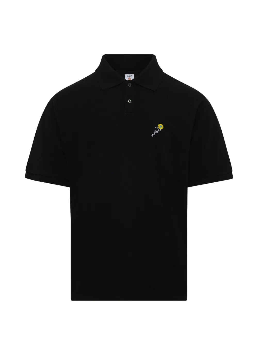 Vowels ogo-embroidered polo shirt - Nero