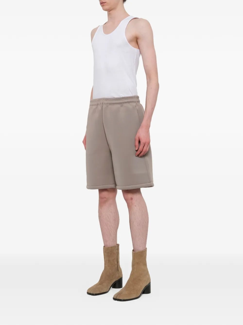 ENTIRE STUDIOS Scuba shorts met elastische taille Beige