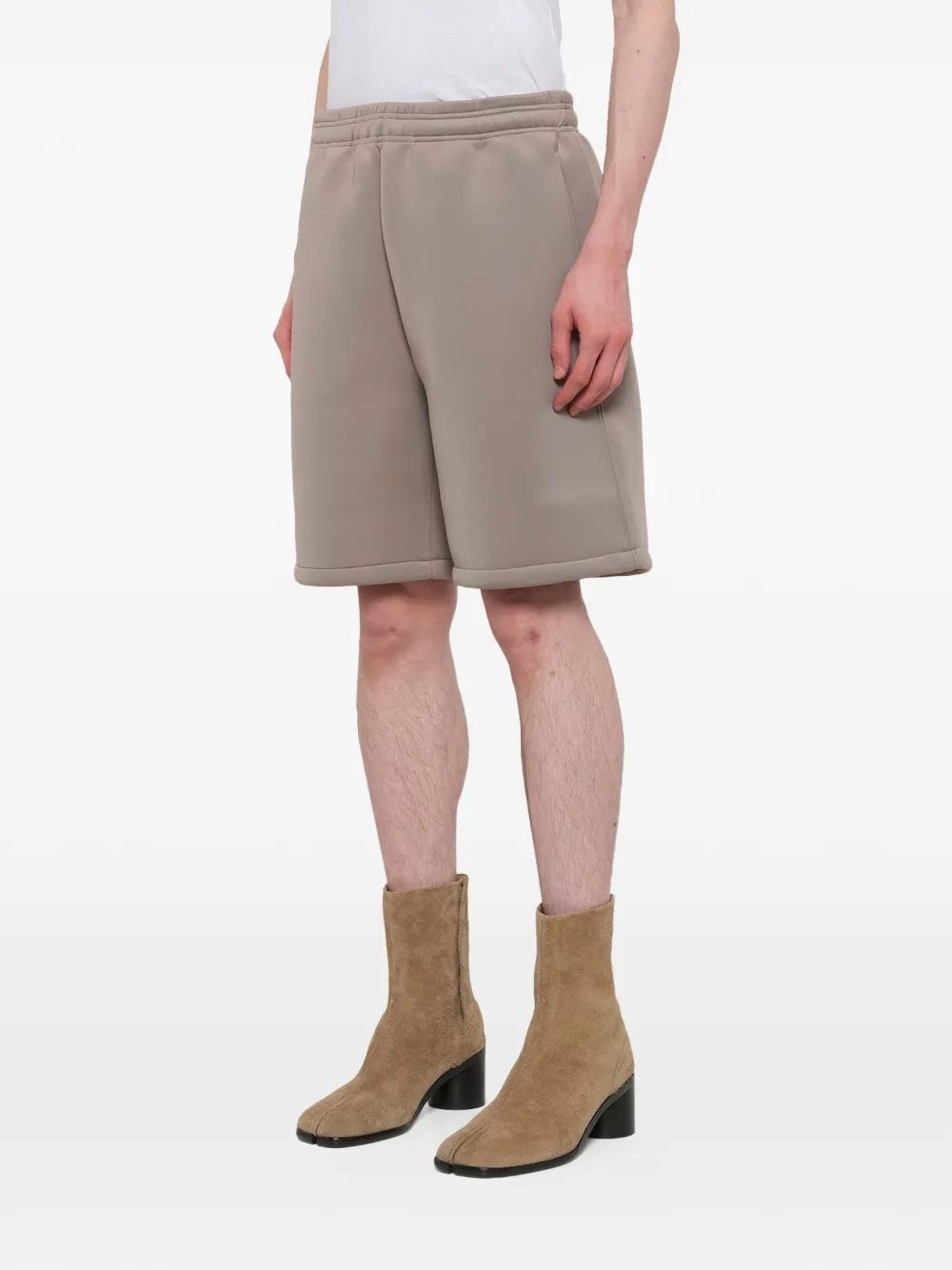 ENTIRE STUDIOS Scuba shorts met elastische taille Beige