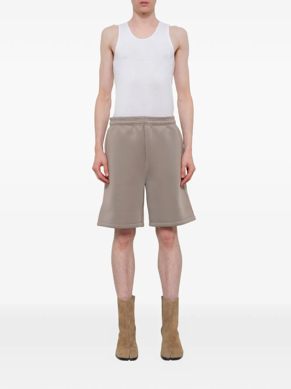ENTIRE STUDIOS Scuba shorts met elastische taille Beige