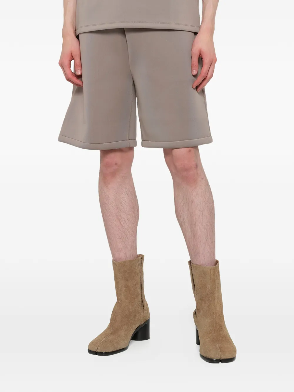 ENTIRE STUDIOS Scuba shorts met elastische taille Beige