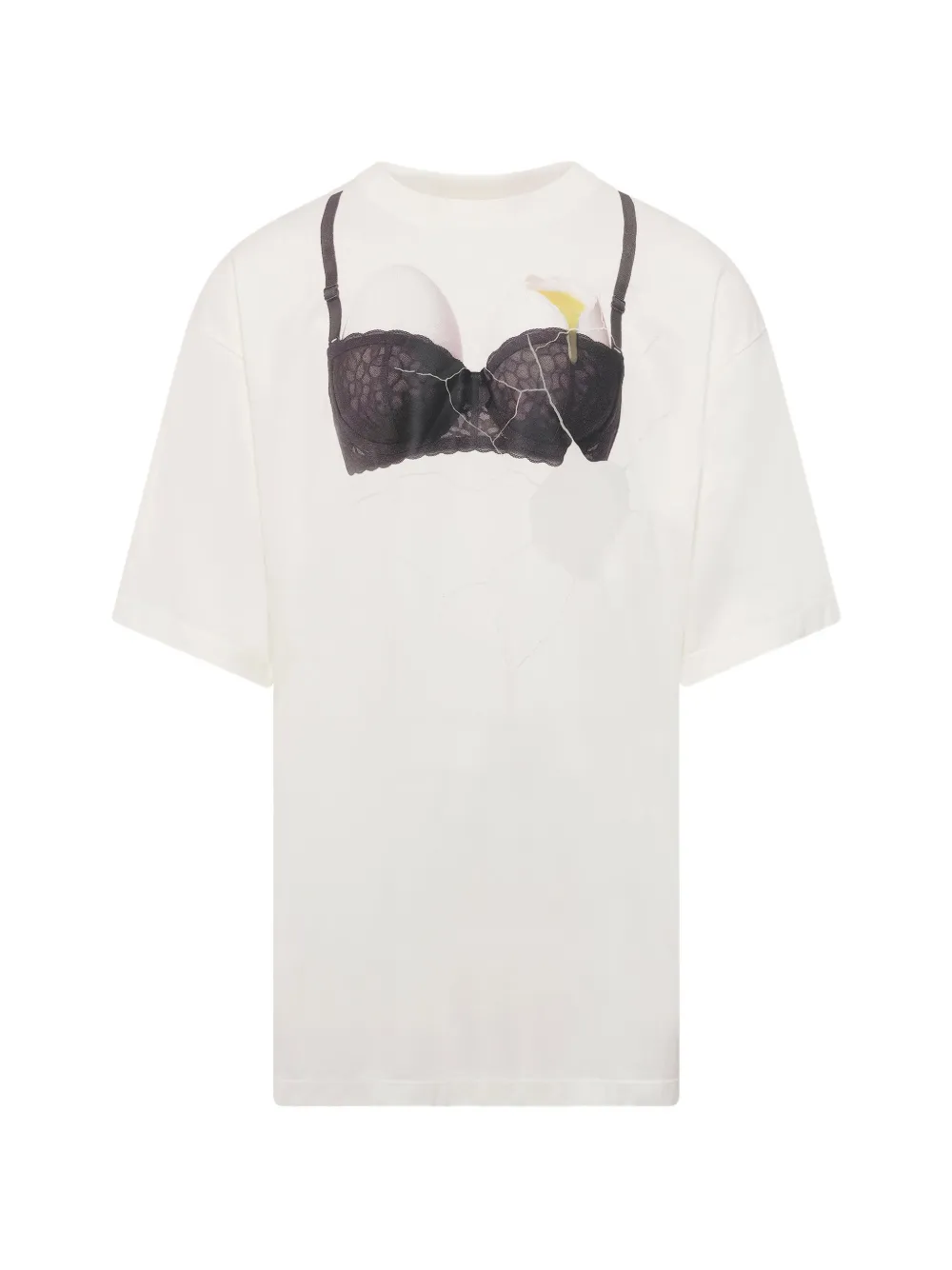 Doublet Egg Bra graphic-print T-Shirt - Weiß