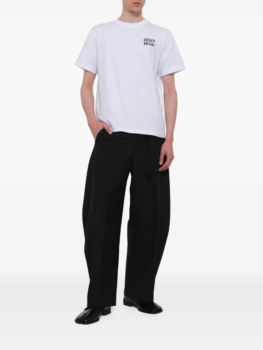sacai x Geoff Mcfetridge T-shirt met borduurwerk Wit