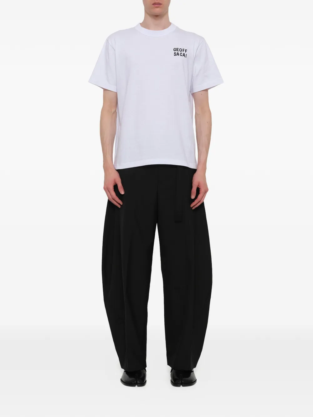 sacai x Geoff Mcfetridge T-shirt met borduurwerk Wit