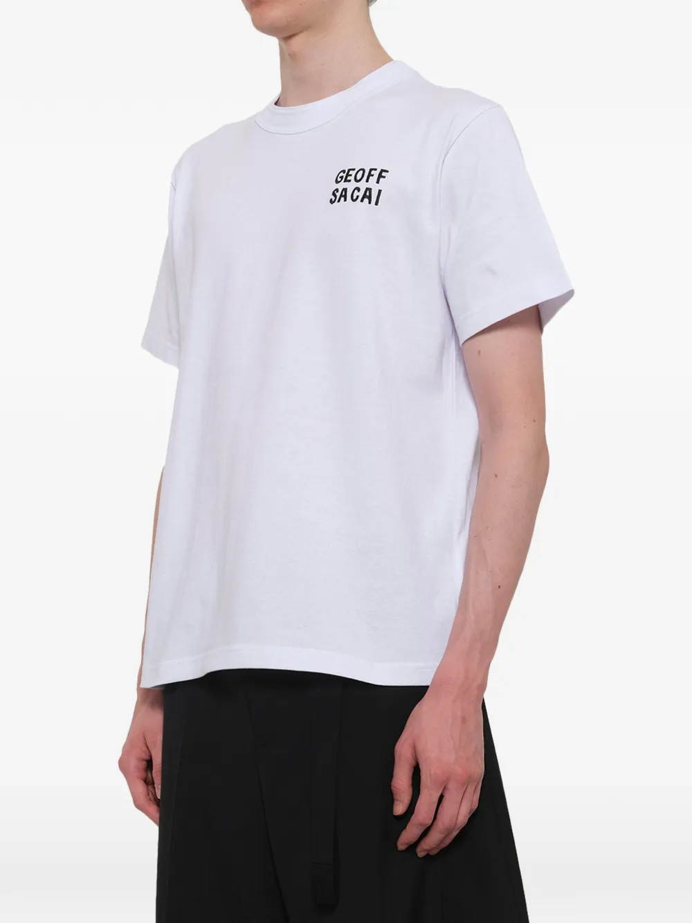 sacai x Geoff Mcfetridge T-shirt met borduurwerk Wit