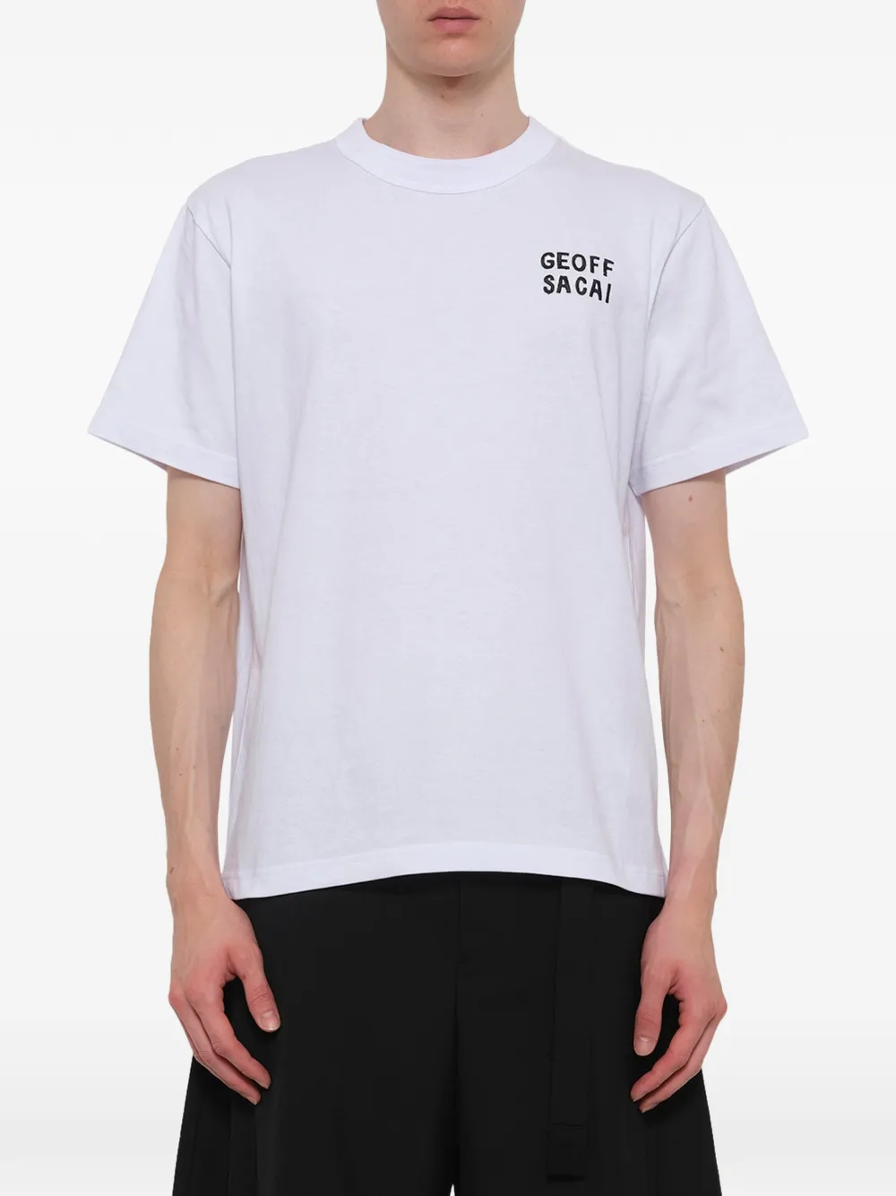 sacai x Geoff Mcfetridge T-shirt met borduurwerk Wit