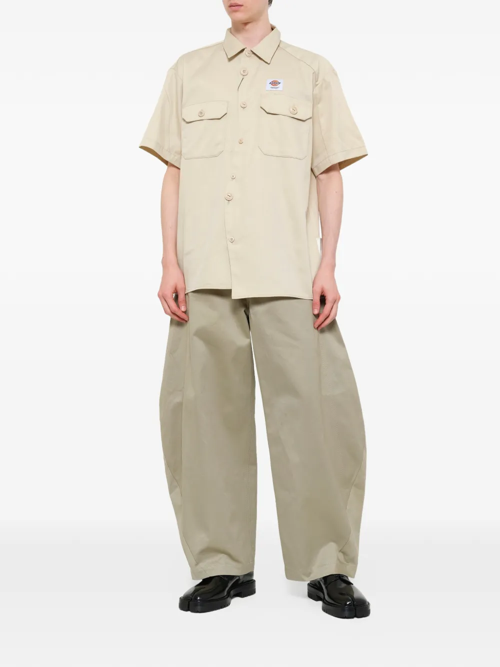 Undercover Asymmetrisch overhemd met gewelfde sluiting Beige