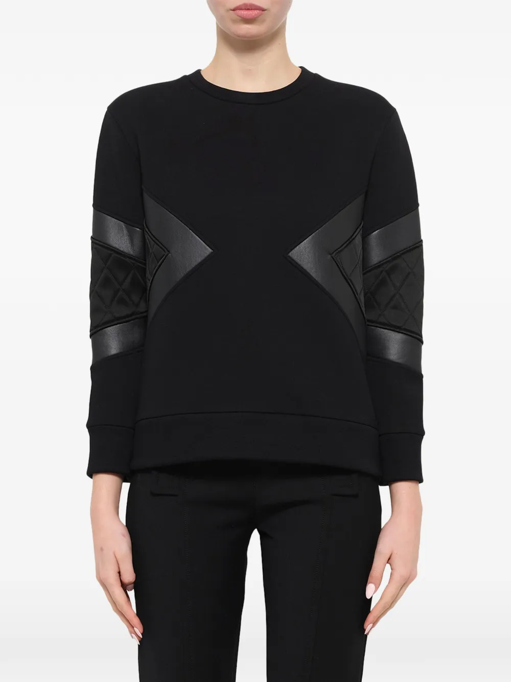 Neil Barrett quilted panelled sweatshirt