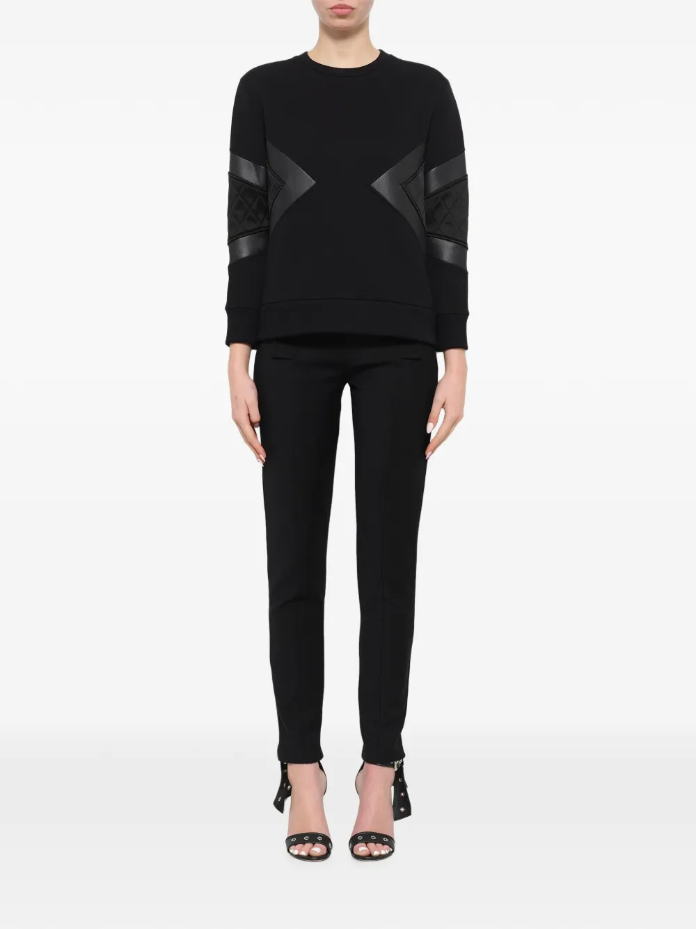 Neil Barrett Gewatteerde sweater met vlakken Zwart