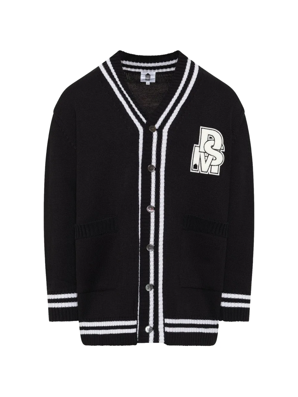 Dover Street Market logo-patch oversized cardigan - Schwarz