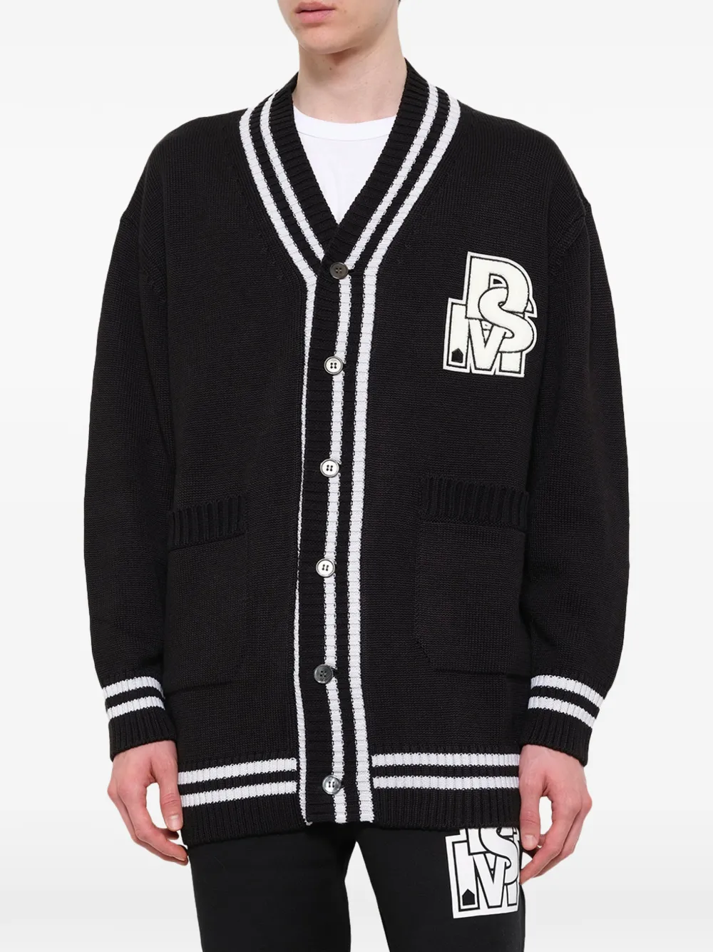 Dover Street Market Oversized vest met logopatch Zwart