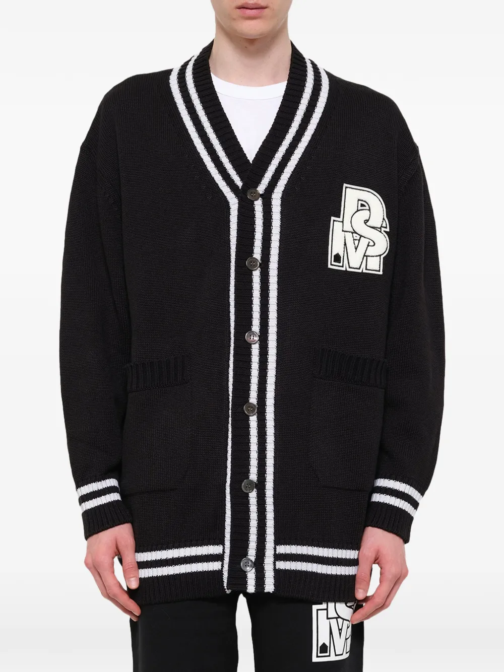 Dover Street Market Oversized vest met logopatch Zwart
