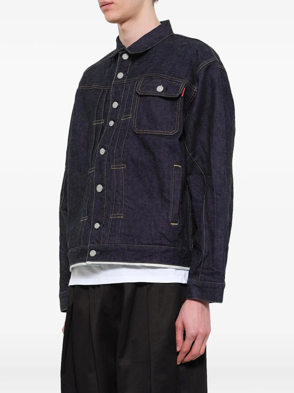 Undercover Ruimvallend denim jack Blauw