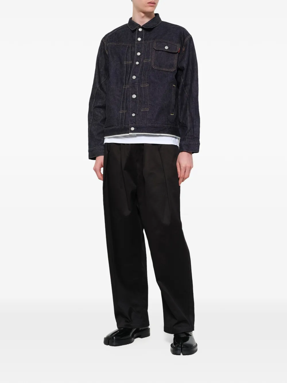 Undercover Ruimvallend denim jack Blauw