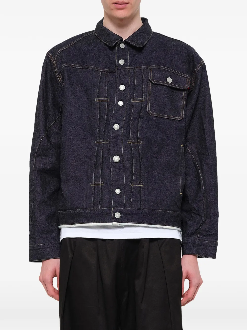 Undercover Ruimvallend denim jack Blauw