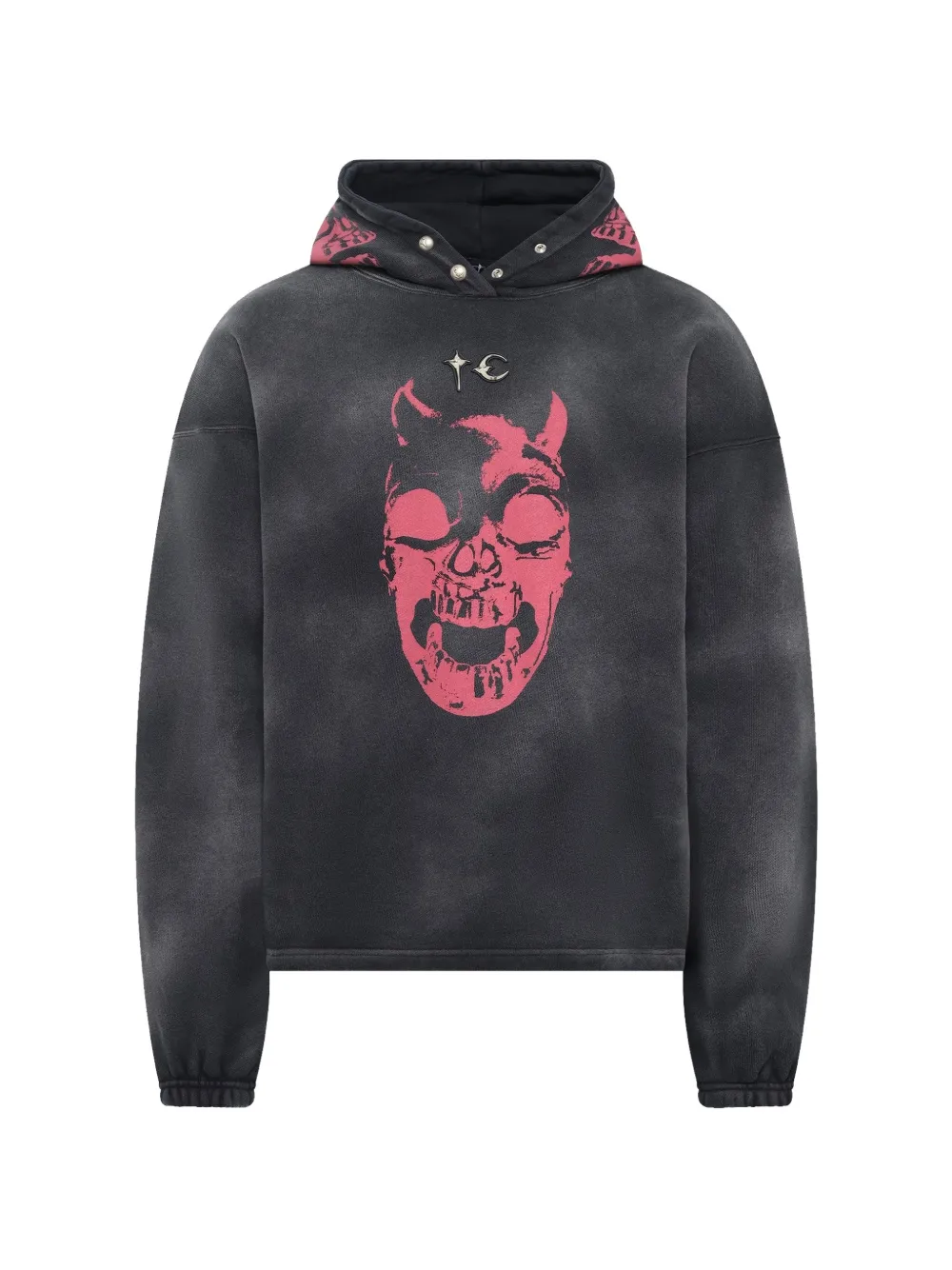 THUG CLUB Riding Skull hoodie - Nero
