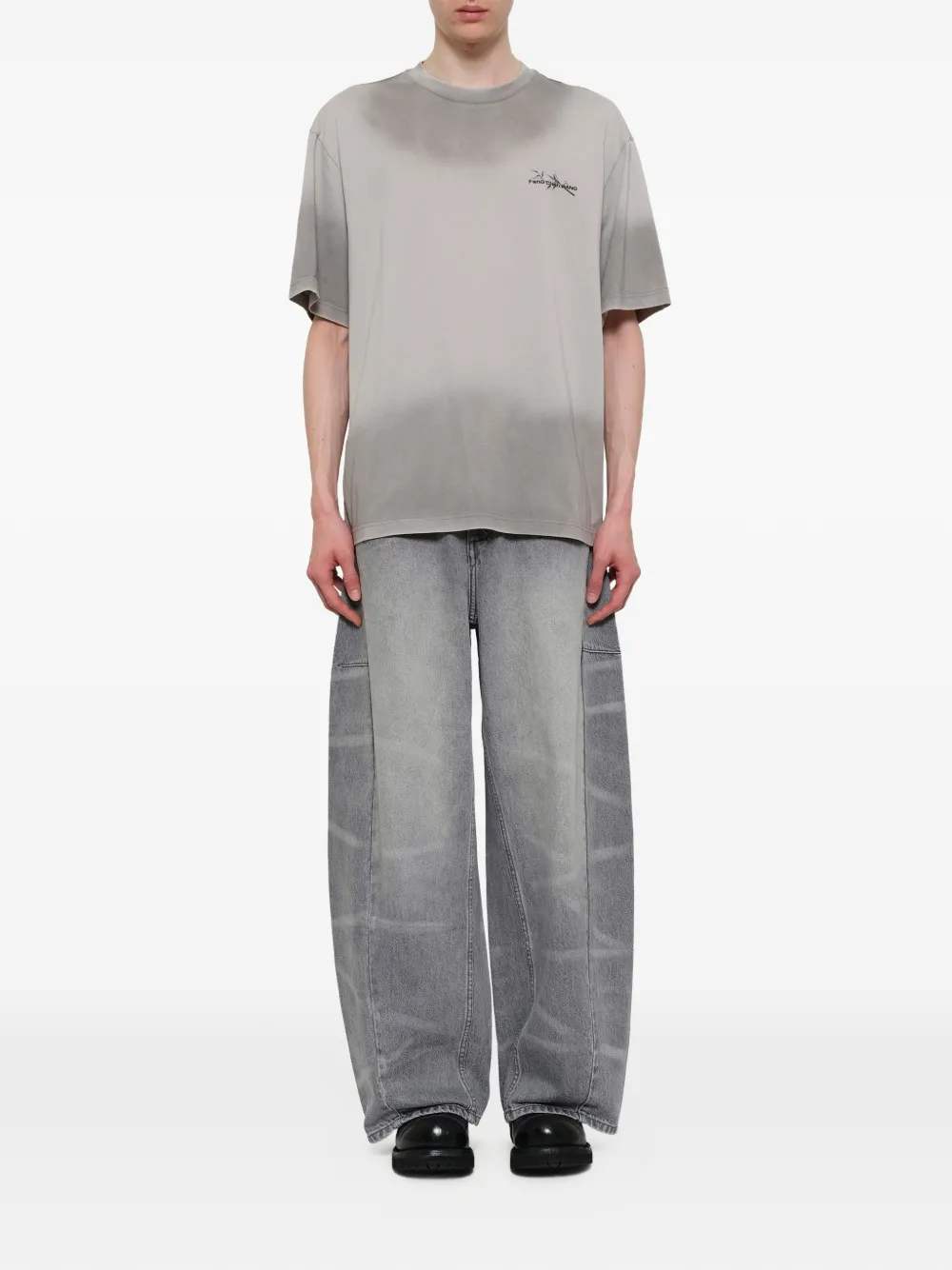 Feng Chen Wang T-shirt met logo Grijs