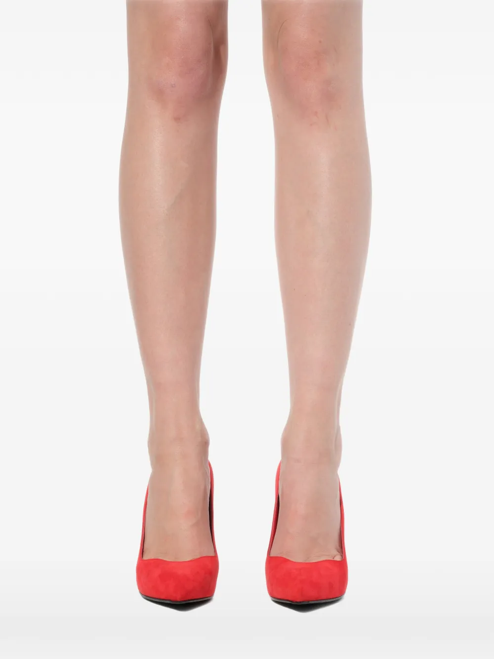 Alexander McQueen pointed-toe suede pumps Rood
