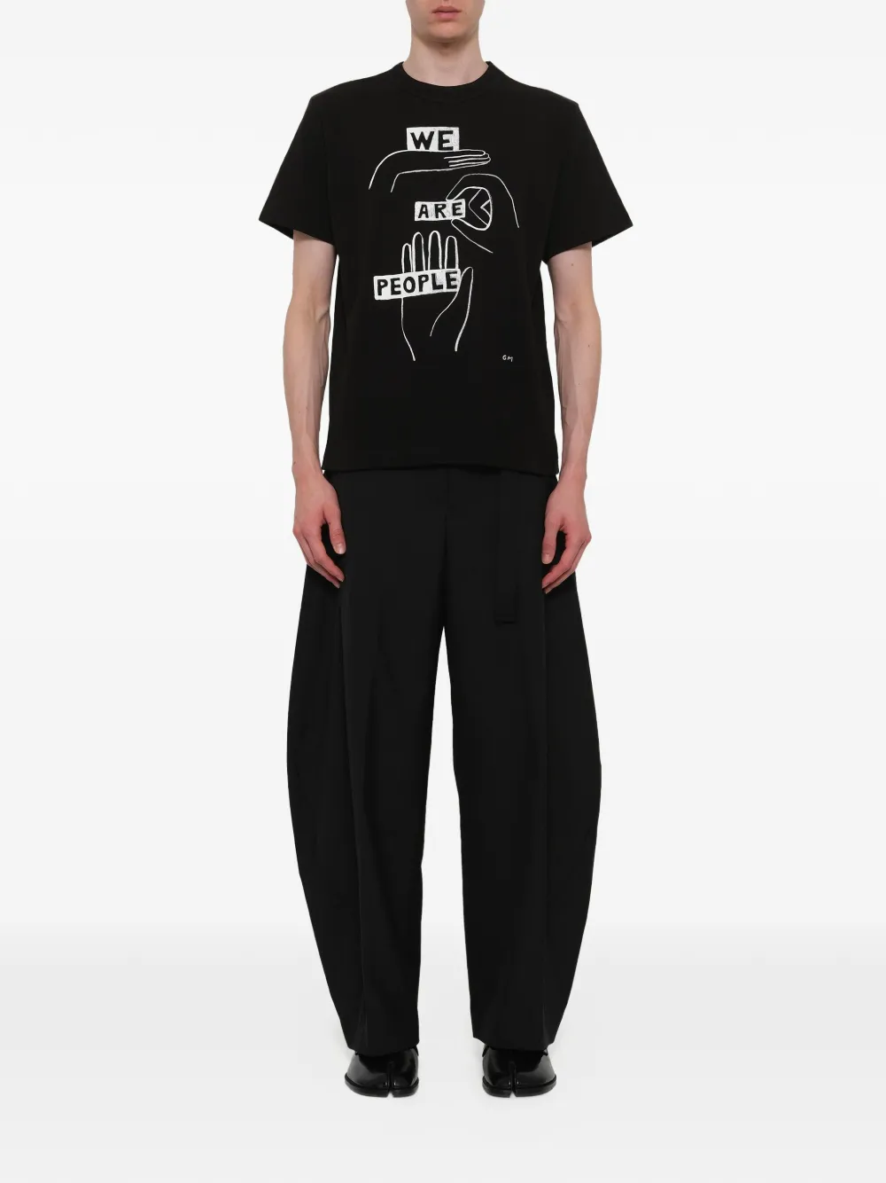 sacai x Geoff McFetridge T-shirt met grafische print Zwart