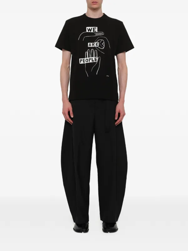Sacai x Geoff McFetridge graphic-print T-shirt | Black | FARFETCH
