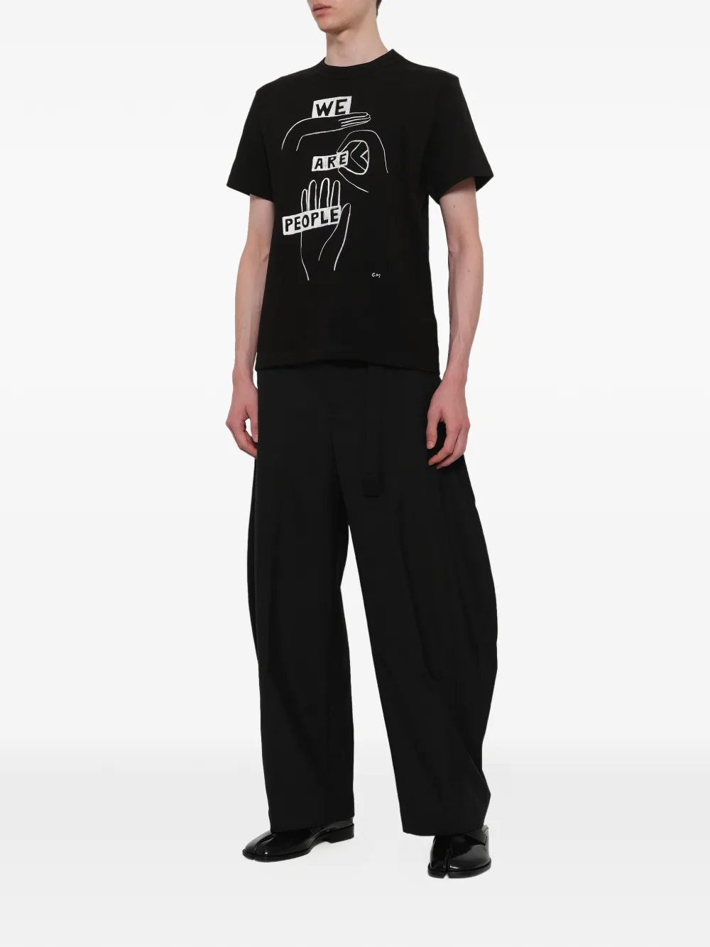 Sacai x Geoff McFetridge graphic-print T-shirt | Black | FARFETCH NO
