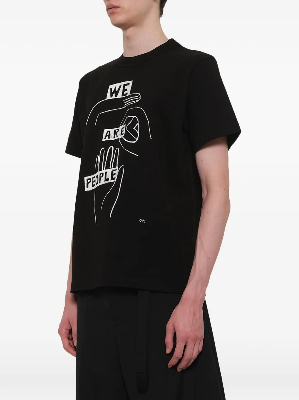sacai x Geoff McFetridge T-shirt met grafische print Zwart