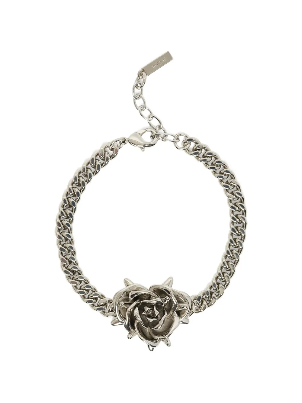 We11done spiky rose-detail bracelet - Argento