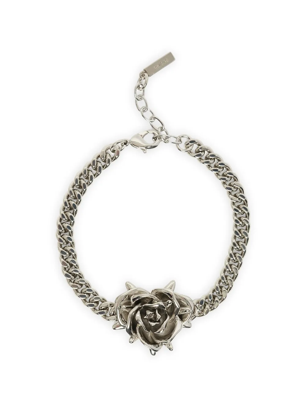 We11done spiky rose-detail bracelet - Argento