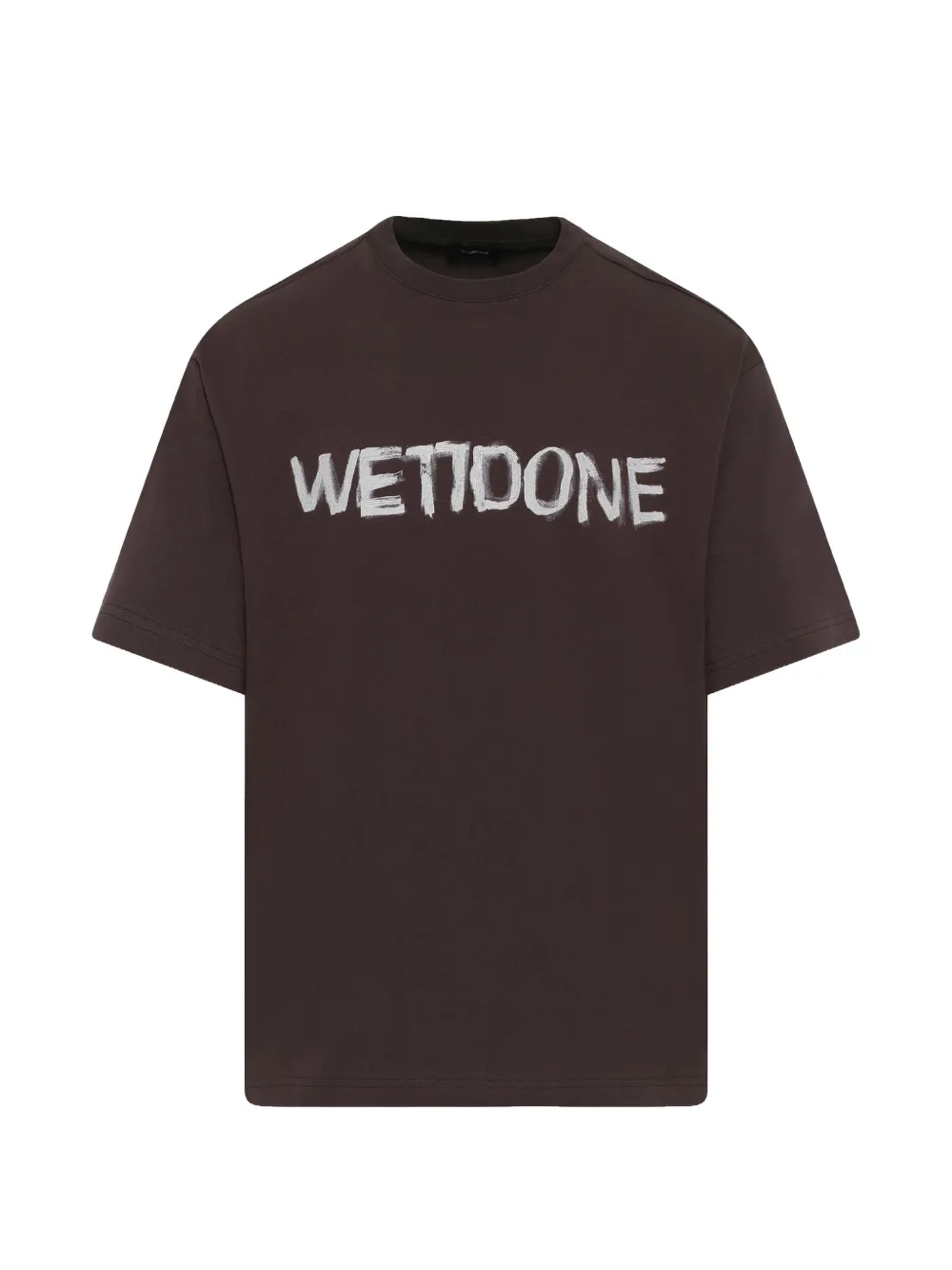 We11done logo-painted T-shirt - Marrone