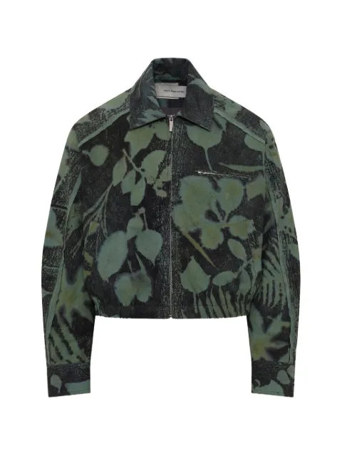 Feng Chen Wang plant-dye cropped bomber jacket