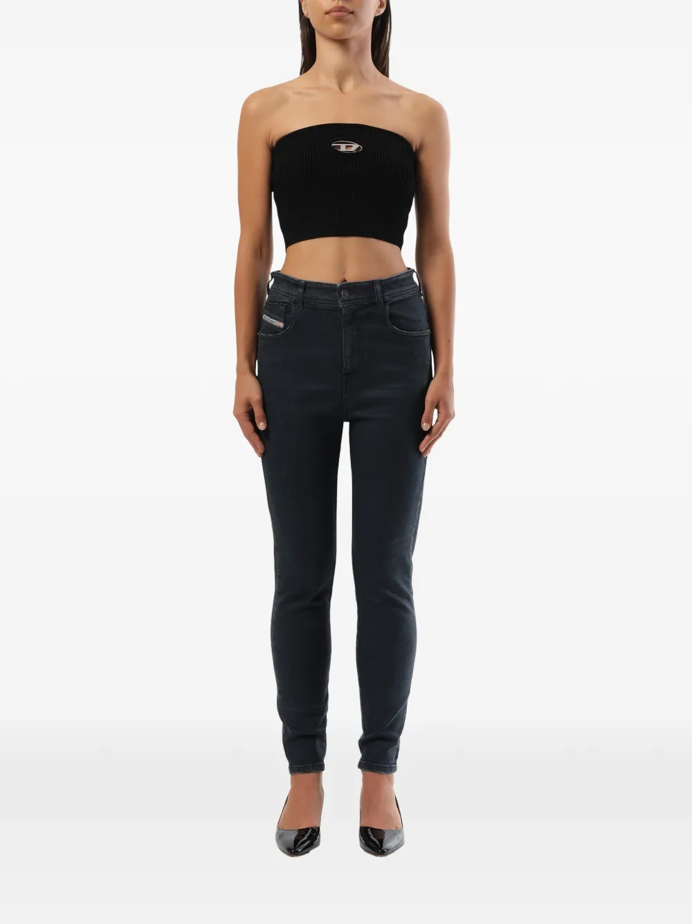 Diesel High-waist jeans Zwart