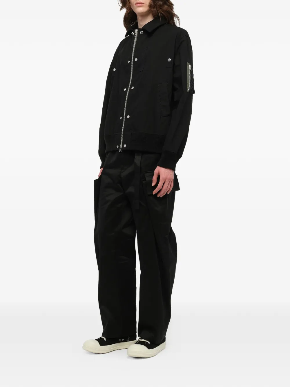 Sacai リップストップ ジャケット | ブラック | FARFETCH JP