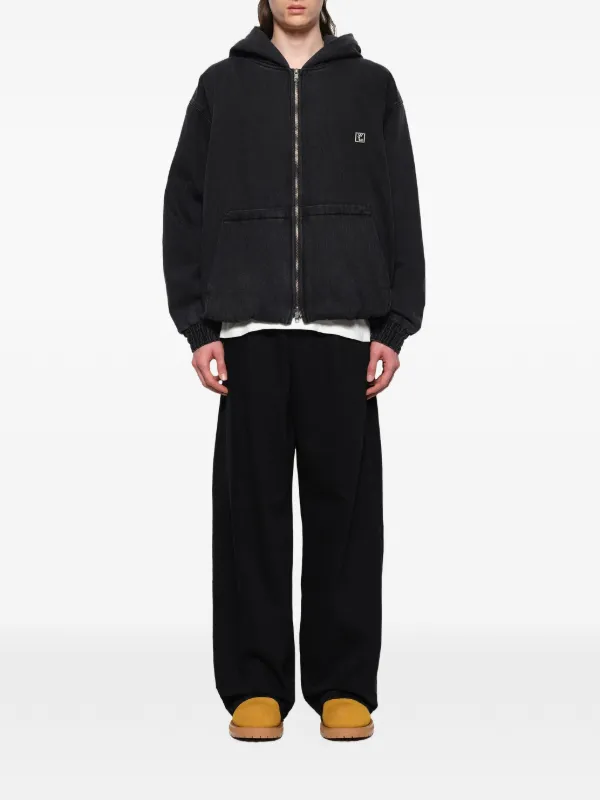 Wooyoungmi Dyed Denim Hoodie | Black | FARFETCH