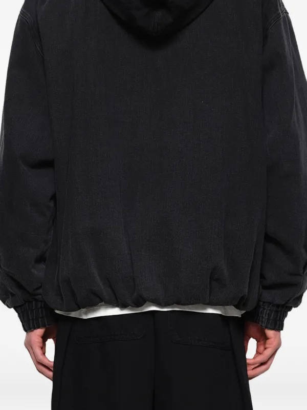 Wooyoungmi Dyed Denim Hoodie | Black | FARFETCH