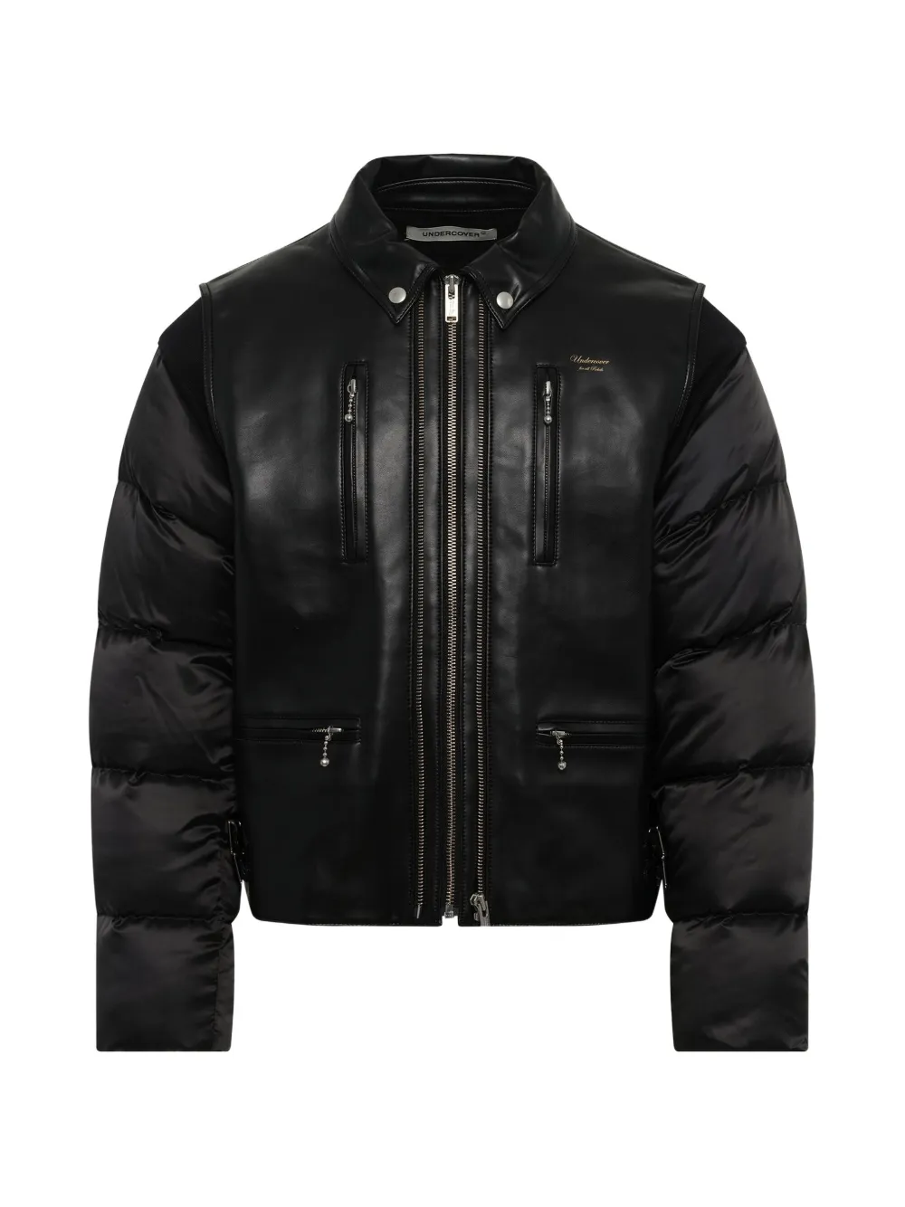Undercover quilted-sleeve panelled jacket - Black